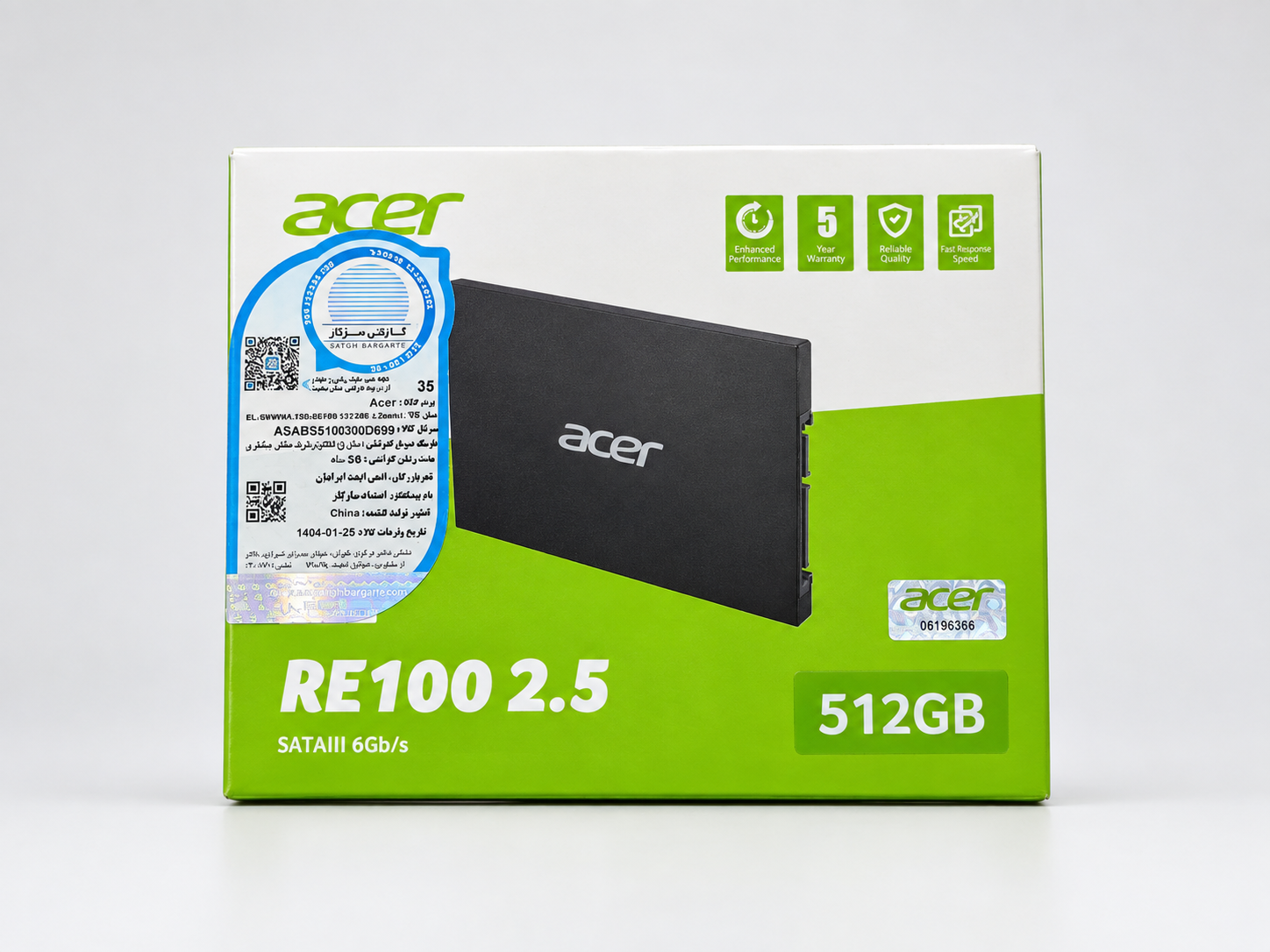 حافظه اس اس دی اینترنال ایسر ACER RE100 2.5″ 512GB SSD SATA III